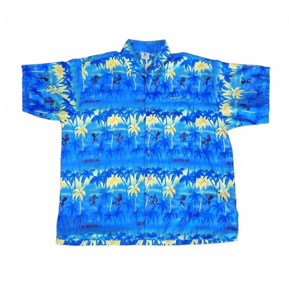 Rima BeachWorld Caribbean Print Button-Up Shirt - Size XL